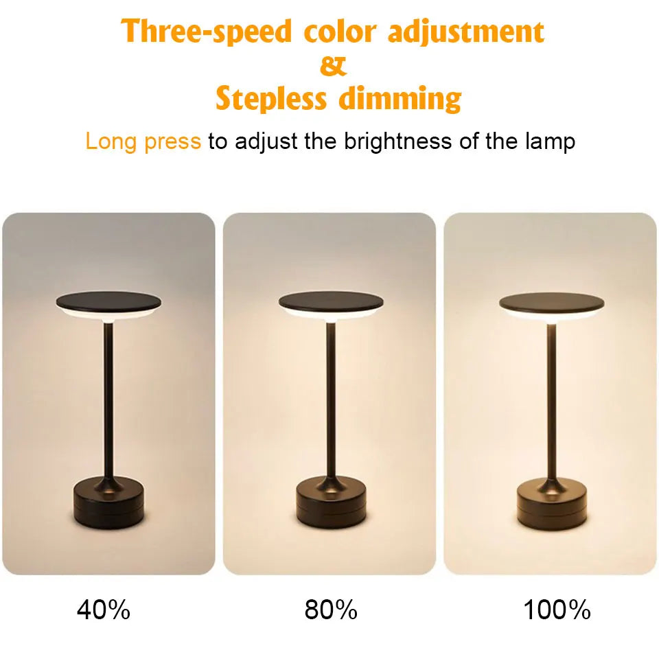 LED Touch Sensor Table Lamp – USB Rechargeable Modern Night Light for Bedroom, Living Room & Restaurants