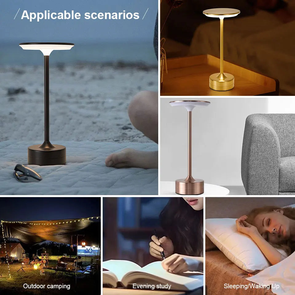 LED Touch Sensor Table Lamp – USB Rechargeable Modern Night Light for Bedroom, Living Room & Restaurants