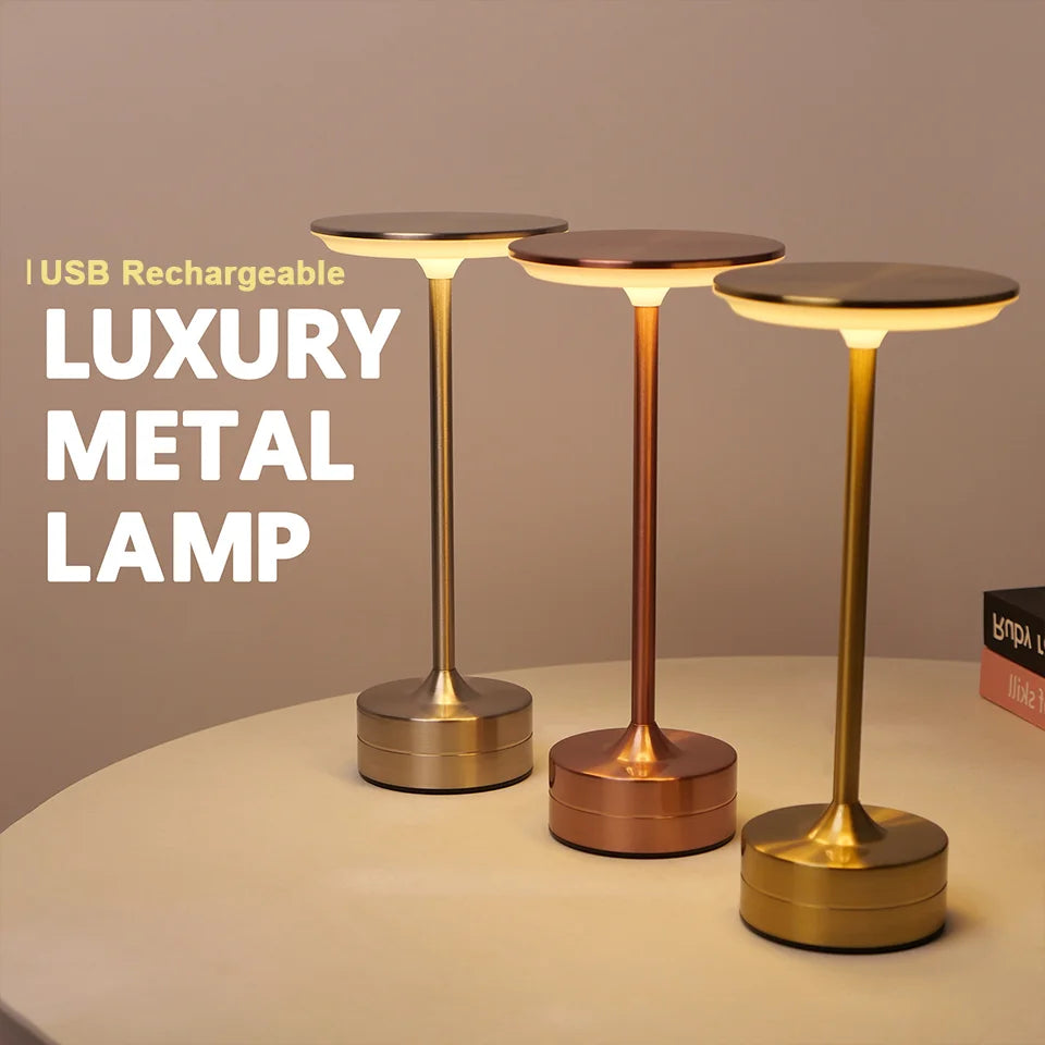 LED Touch Sensor Table Lamp – USB Rechargeable Modern Night Light for Bedroom, Living Room & Restaurants