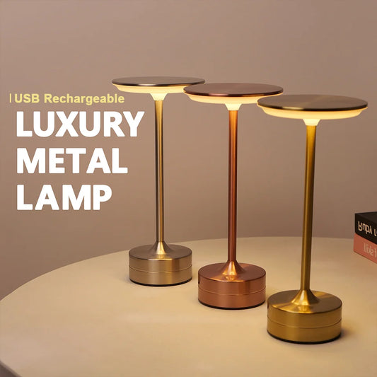 LED Touch Sensor Table Lamp – USB Rechargeable Modern Night Light for Bedroom, Living Room & Restaurants